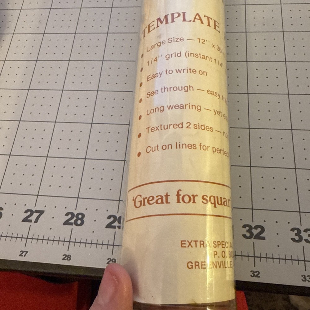 Quilter’s Big Grid Template Plastic 12” X 36” Ruler Measure