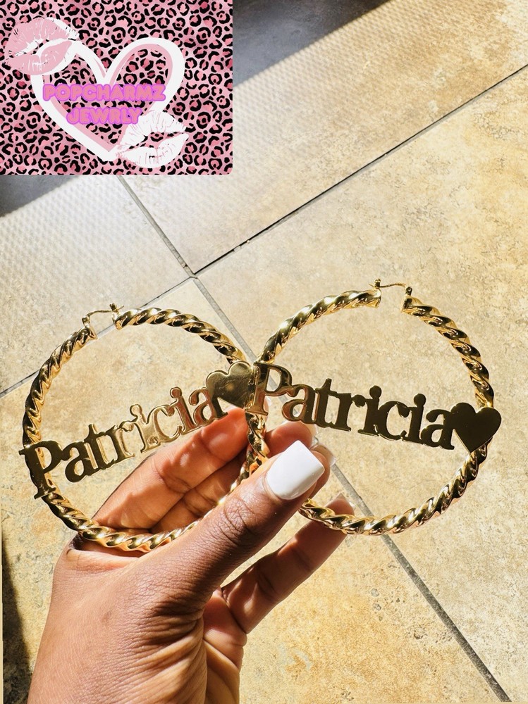 Beautiful Custom name plate Earrings , Fully customizable