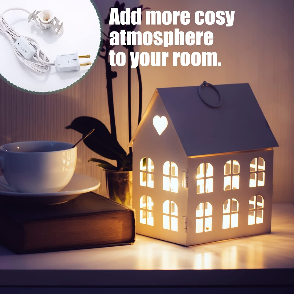 Coume 24 Packs Accessory Cord with LED Light Bulb, 6 Ft Warm White