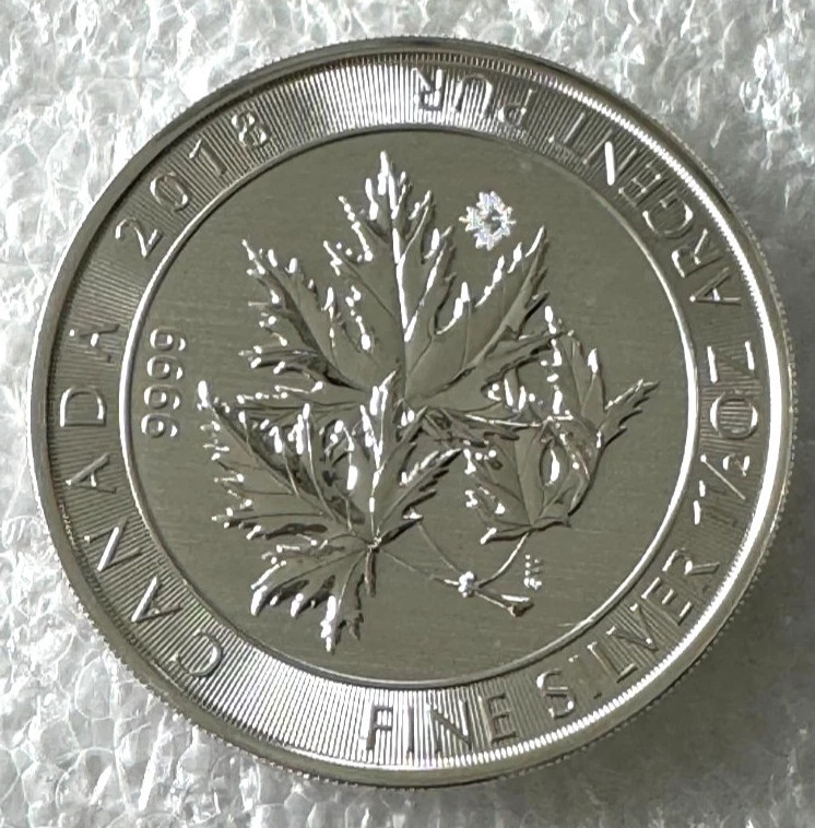 2018 Silver $8 Silver Canadian Maple Leaf 1.5 Oz SuperLeaf