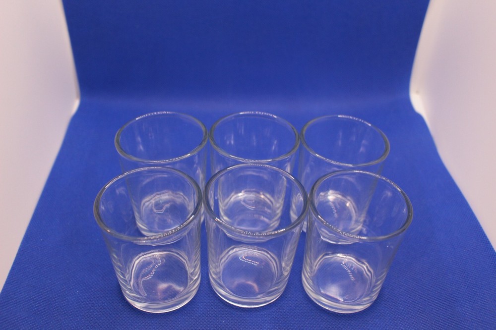 Candle Making 6 Pack Thick Glass , Bulk Clear round for  ,