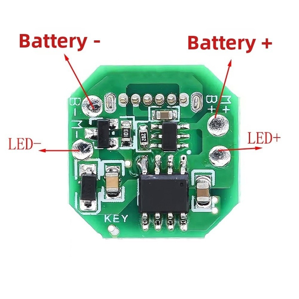 For 10W LED Flashlight Driver PCB Green Board Type C Charging Touch Function