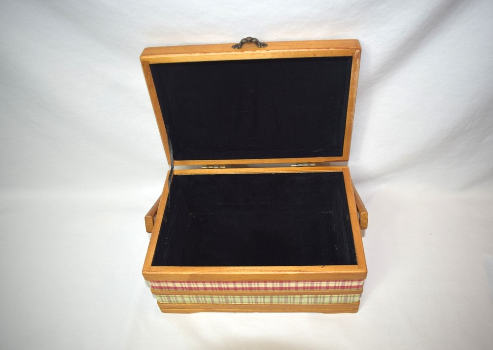 Vintage Wooden Sewing Box Storage Caddy