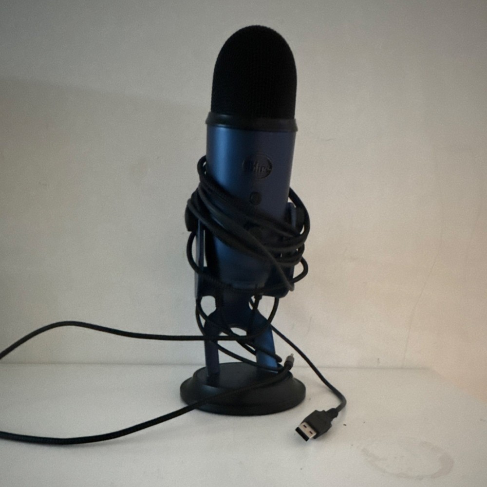 Blue Yeti USB Microphone Blue Adjustable Stand Freestanding