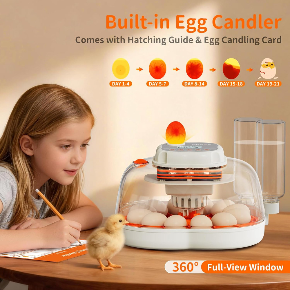 Egg Incubators for Hatching Eggs, Temperature and Humidity Control, Automatic Eg