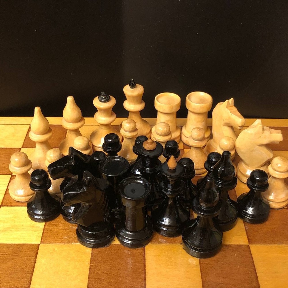 Vintage soviet Wood Chess 1960s