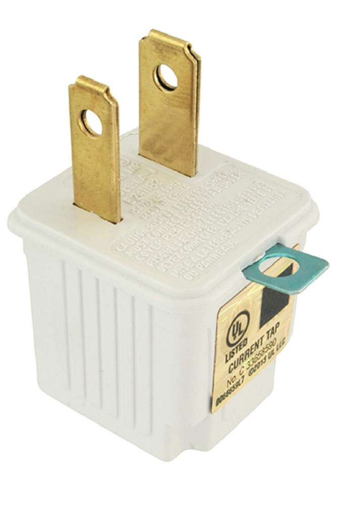 (4) White GROUNDING ADAPTERS Electrical Wall Plug 3 Prong Socket 2 Prong Plug