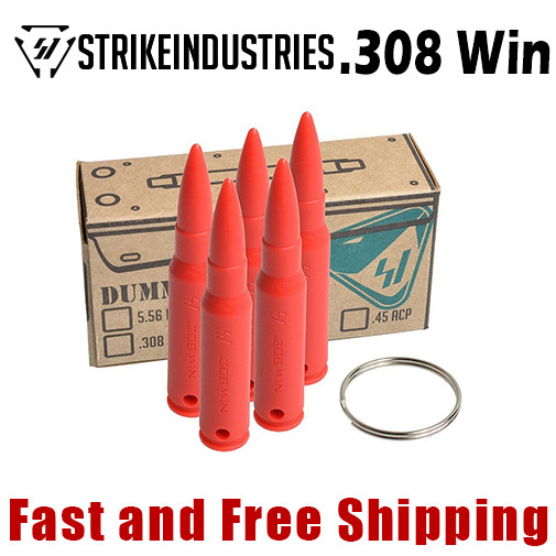 Strike Industries 308 Win /7.62 Polymer Training Dummy Rounds / Snap-Caps 5-PACK