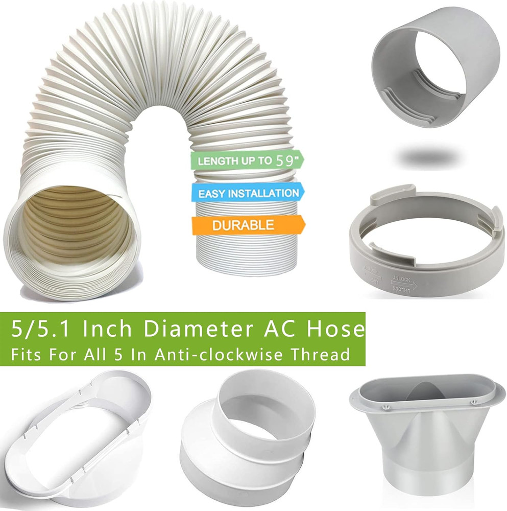 Portable Air Conditioner Hose - 5" Diameter Portable Exhaust Vent for Portable A