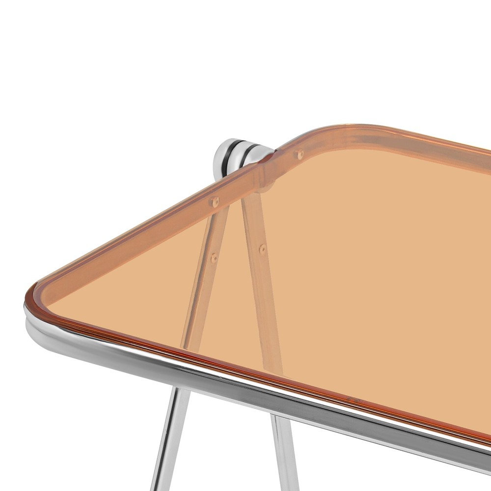 Clear Foldable Side Table, Tiny Desk for Home Office, Small Computer Desk