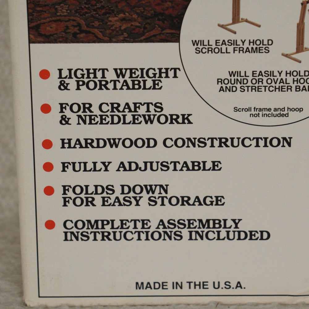 F.A. Edmonds Universal Craft Stand Model 6111 Needlework Hardwood Adjustable