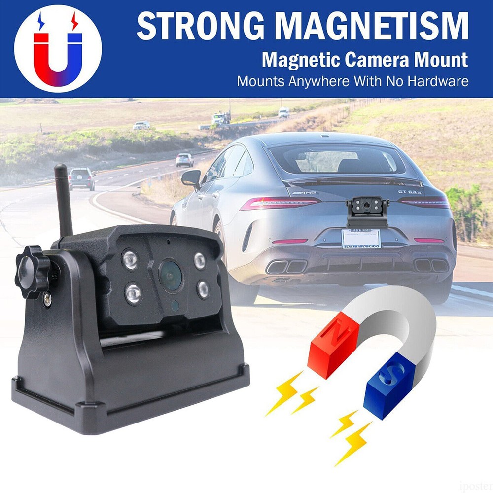 Magnetic Rear View Backup Camera 9600mA Rechargeable Wireless for iPhone/Android