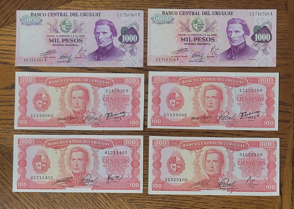 Vintage Banknote lot from Uruguay.