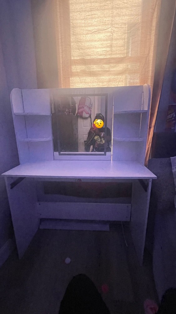 vanity mirror with lights desk white