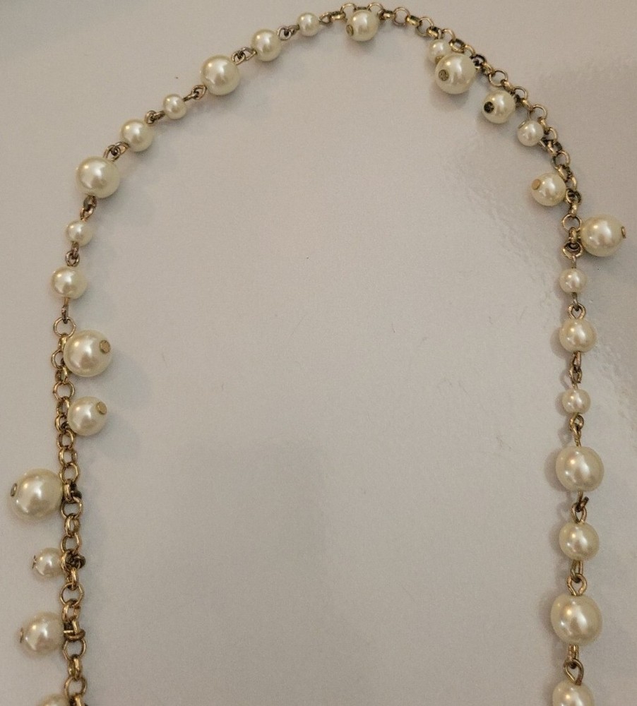 Vintage Beaded Pearl Chain Necklaces