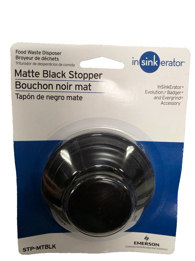 InSinkErator STP-MTBLK Stopper for InSinkErator Garbage Disposal - Matte Black