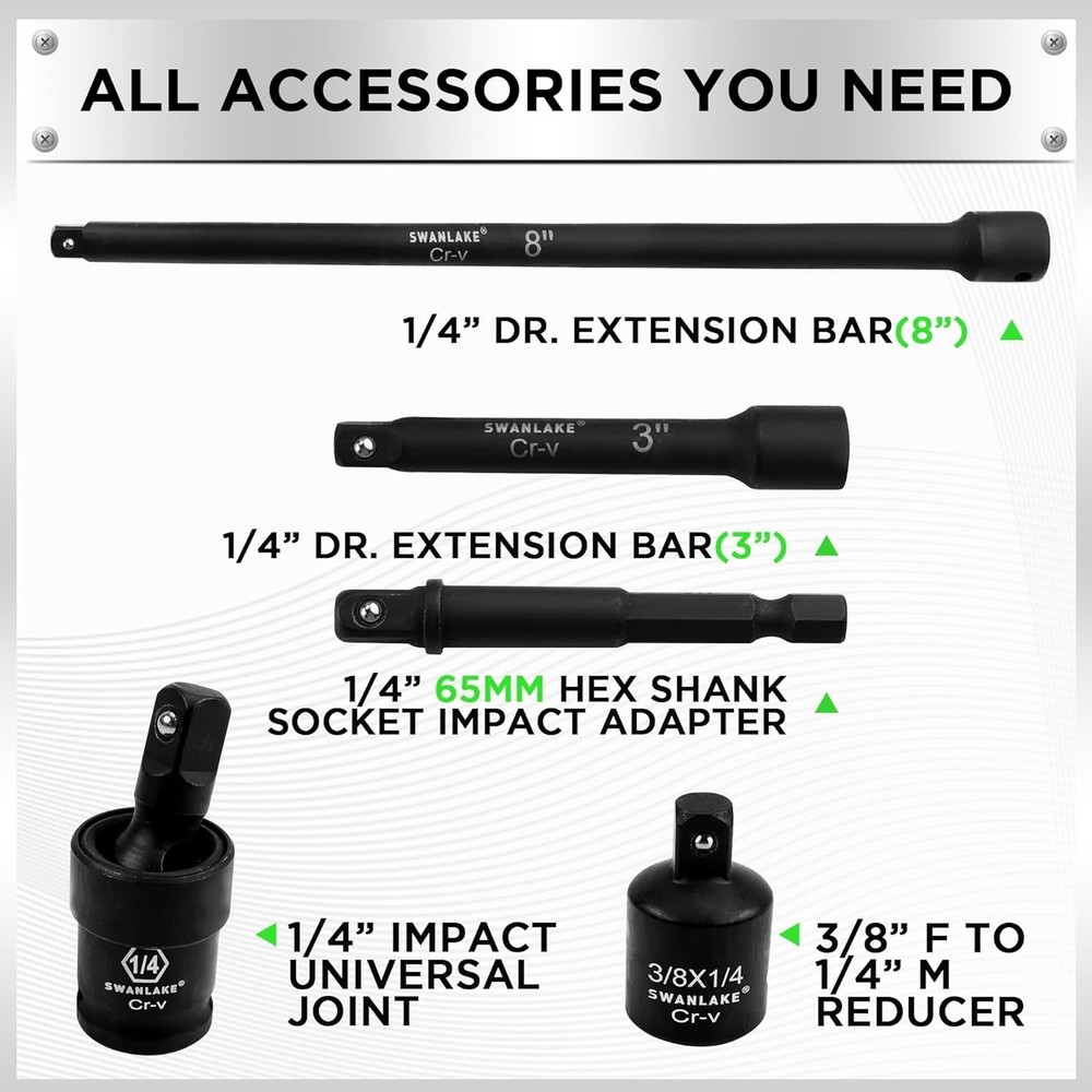 Professional SAE & Metric Socket Set with Ratchet