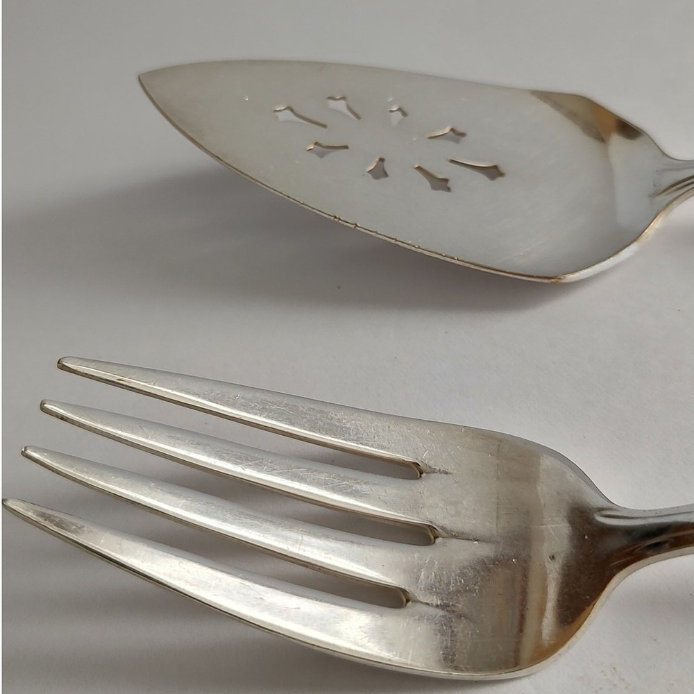 Royal Saxony Silverplate Serving Fork & Cake/Pie Server Set
