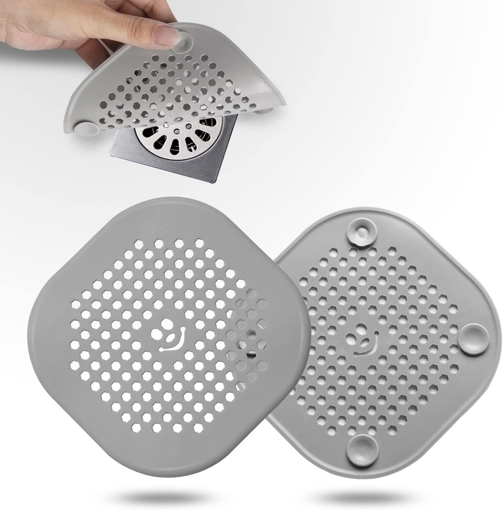 Stylish Silicone Shower Drain Protector with Suction Cup - Easy Cleanup Solution