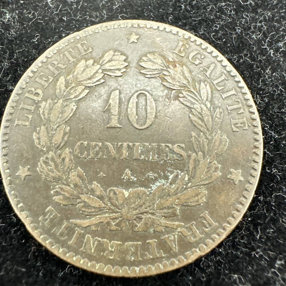 France 10 centimes 1872 A (Sh27/122)