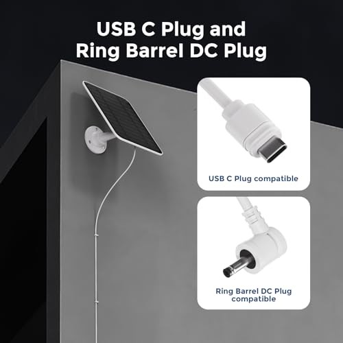 Solar Panel for Ring Camera, 4W Solar Panel Charger Compatible with Ring 1 Pack