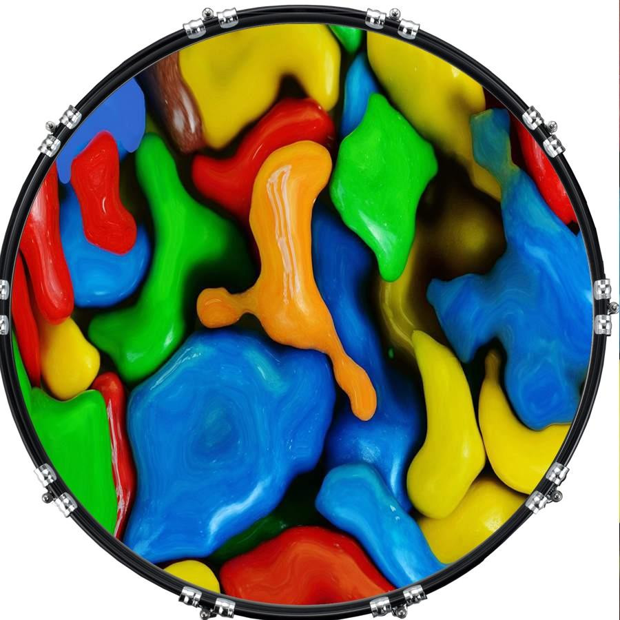 20" Custom Bass Kick Drum Front Head Graphical Graphic Pattern 10