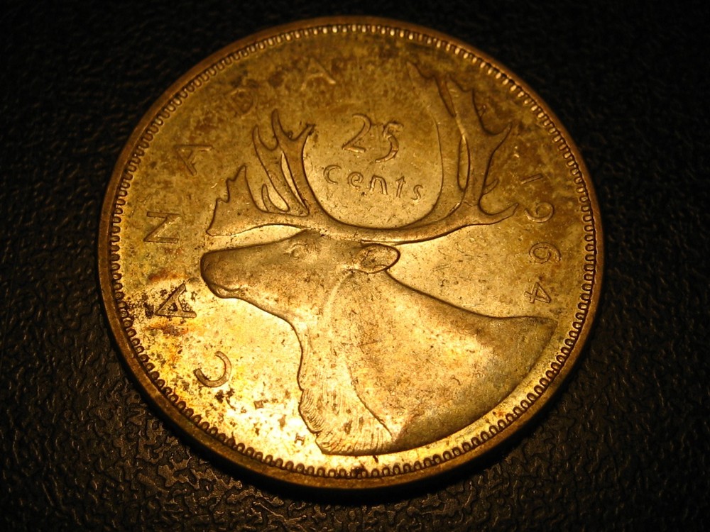 1964 80% Silver Canadian Quarter