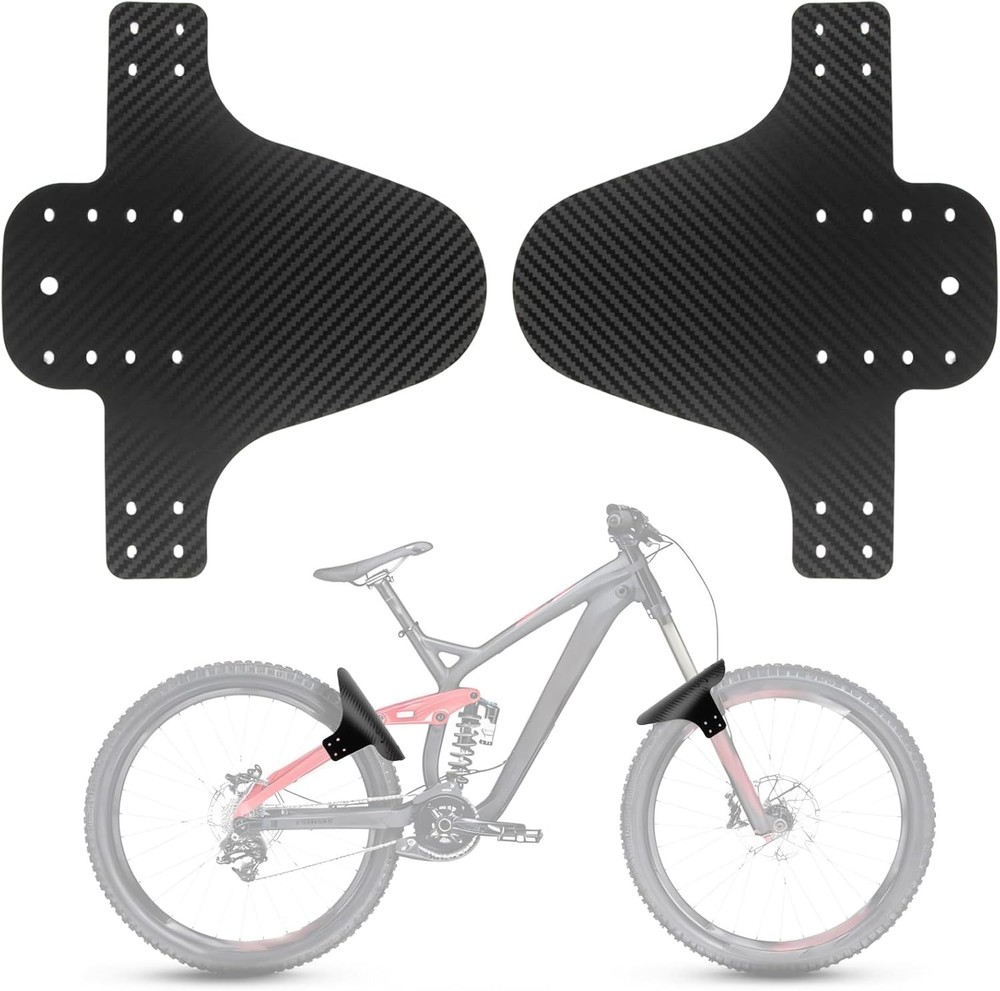 Bike Mud Guard 2PCS MTB Front Rear Adjustable Carbon Pattern