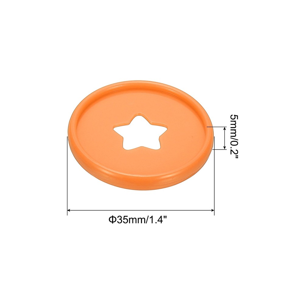 35mm Plastic Book Binding Discs, 11 Pack Expansion Discs Star, Orange