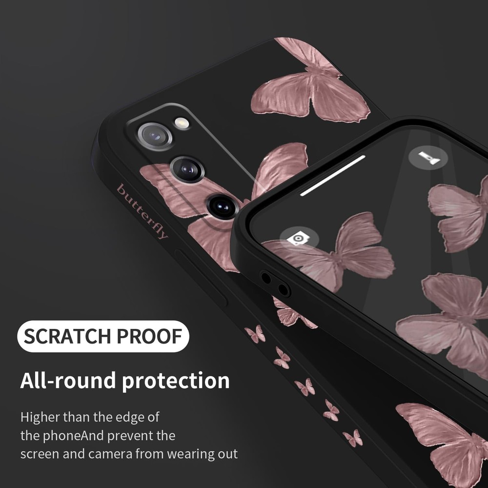 LEECG Galaxy S20 FE Case Flower Pattern Soft Silicone Microfiber Lining