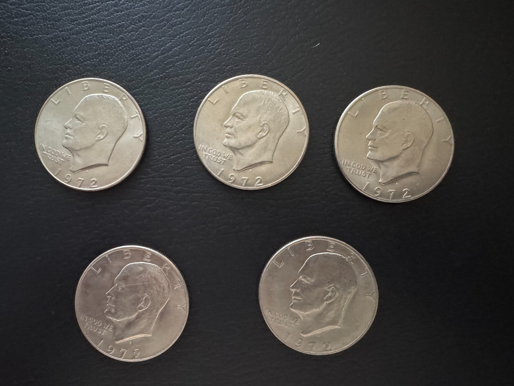 1972 eisenhower dollar (set of 5)
