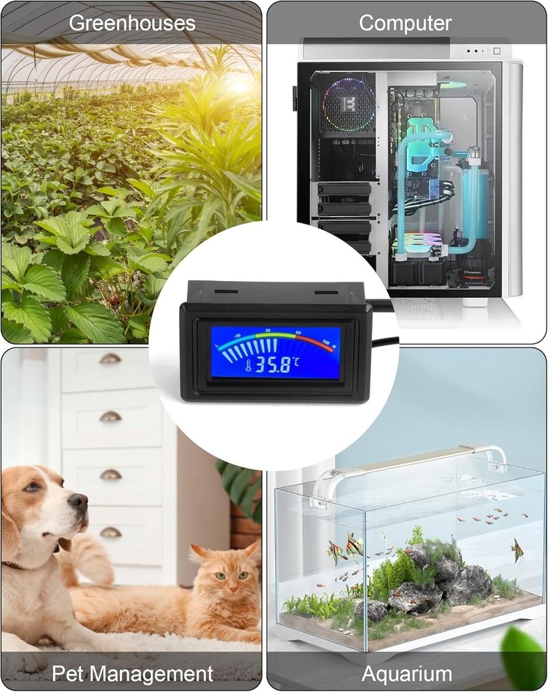 High Accuracy Digital Thermometer with LCD Display, USB Powered & Switchable ℉/℃