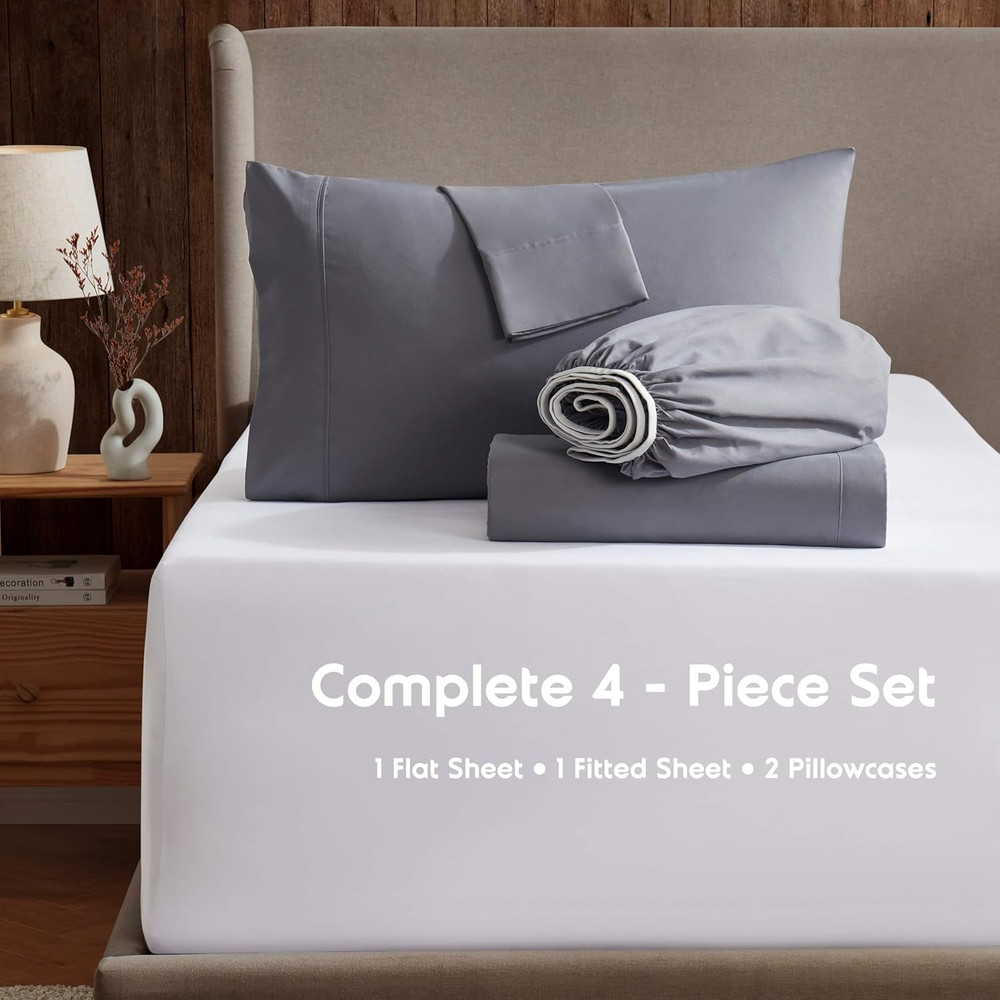 Queen Sheet Set - Luxury 1800 Ultra-Soft Microfiber Bed Sheets - Double Brushed