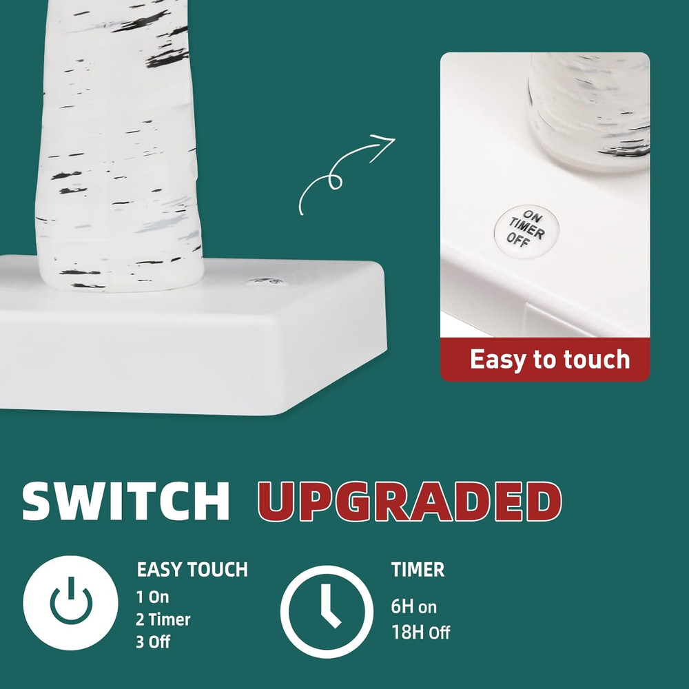 Lighted Birch Tree, 2 Pack Christmas Tree with 24 LED, Tabletop Centerpiece A...