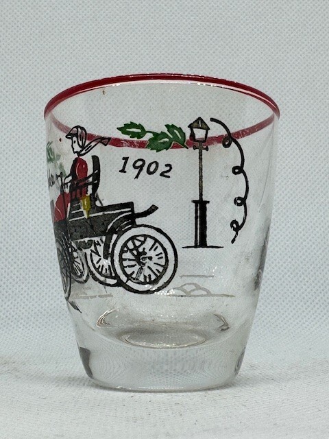 1902 Studebaker Red Rim Shot Glass