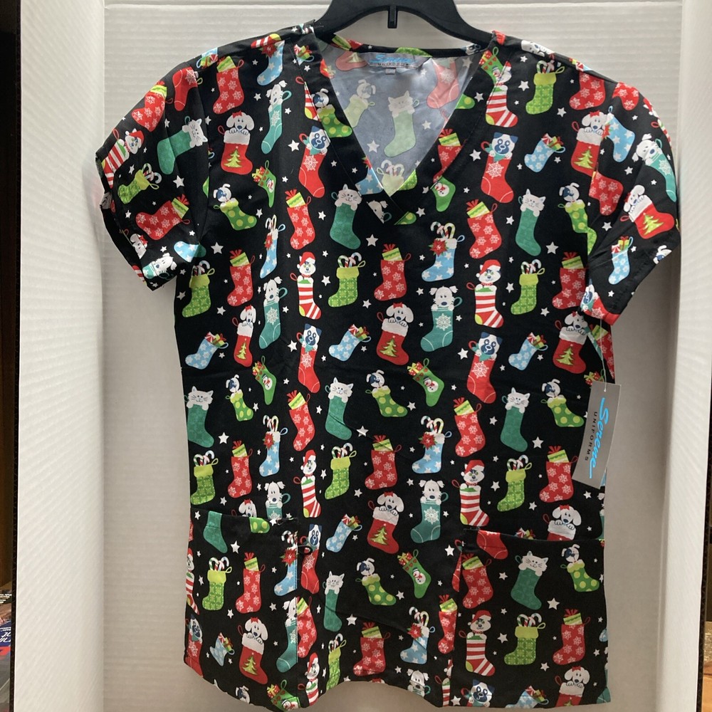 Serene Uniforms, Christmas Scrubs Size Medium