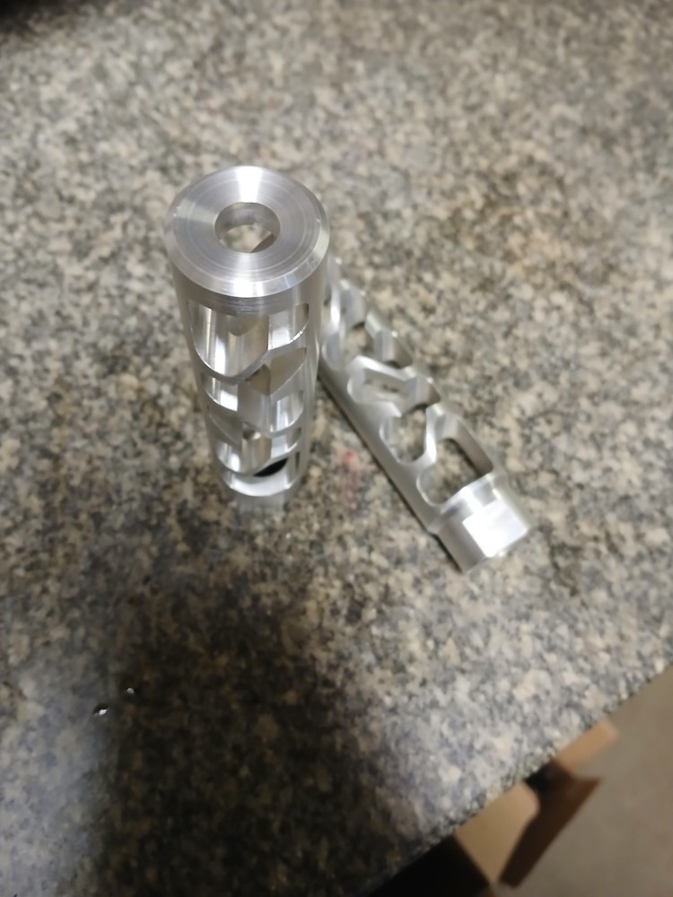 Lot Of 2 Aluminum 5/8-24 Thread Decorative Muzzle End Custom Piece