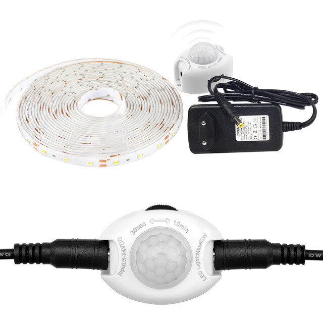 DC12V LED strip 2835 Motion sensor controller Auto ON/OFF 1M 5M sensor Bed light