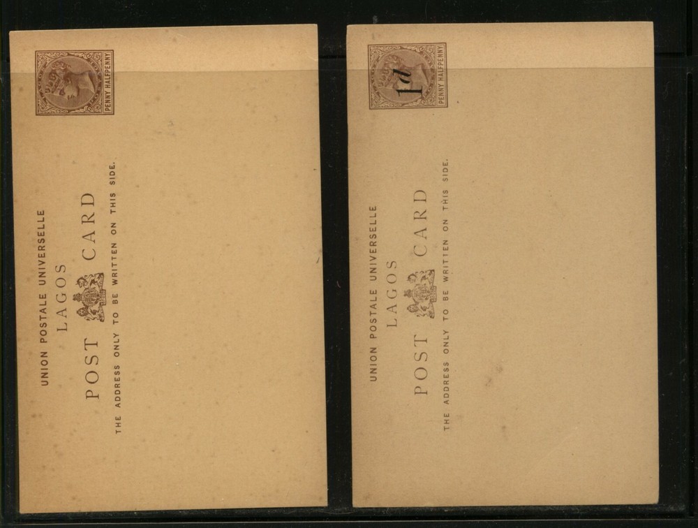 Laos  2 postal  cards   one revalued          MS0529