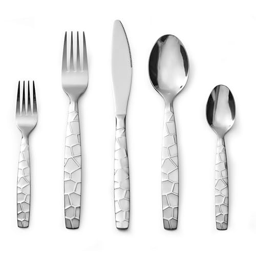 Mosaic 20-Piece Stainless Steel Flatware Silverware Cutlery Set, Include