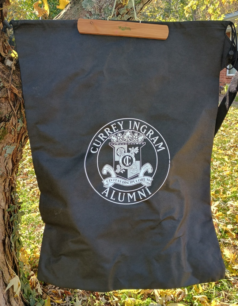 Currey Ingram Alumni Large Black Drawstring Bag with Strap