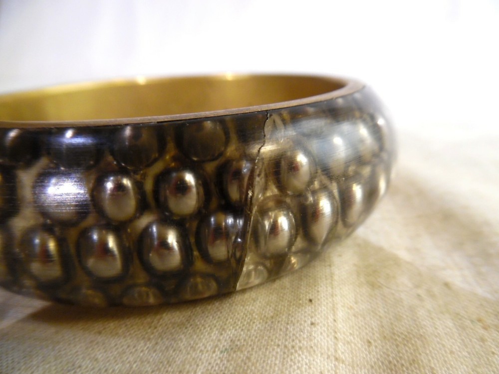 Older Brass And Lucite Bangle Bracelet India