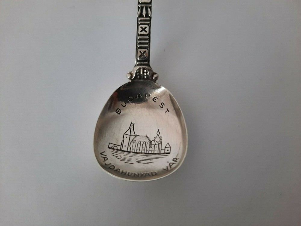 Vintage Solid Silver Spoon - Budapest Souvenir Vajdahunyad Var