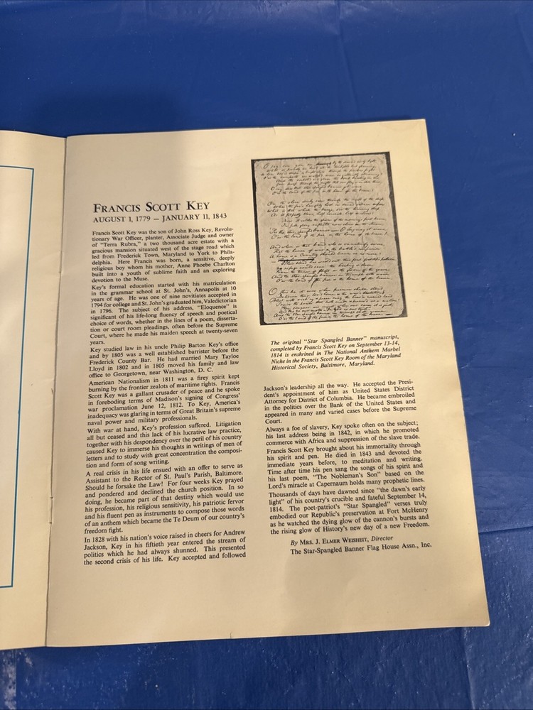American Credo Francis Scott Key 4c Stamp FD Ceremony Program Sc#1142 CP0785