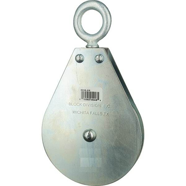 Block Division 1, 550 Lbs. Load Limit, Swivel Eye Snatch Block Single Sheave,...