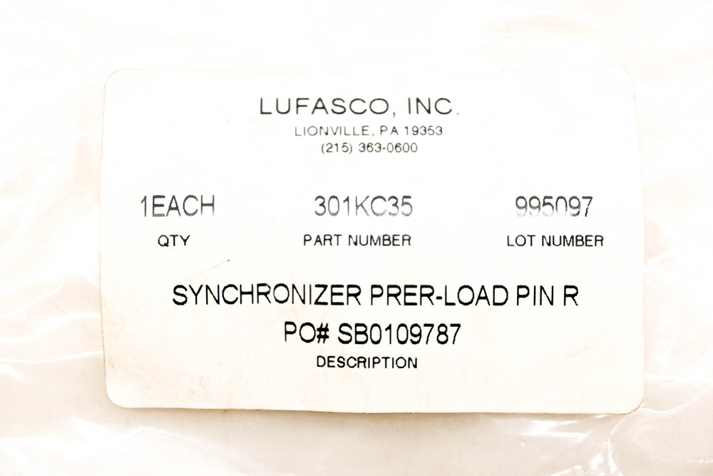 Mack 301KC35 Lufasco Synchronizer Pre-Load Pin NOS