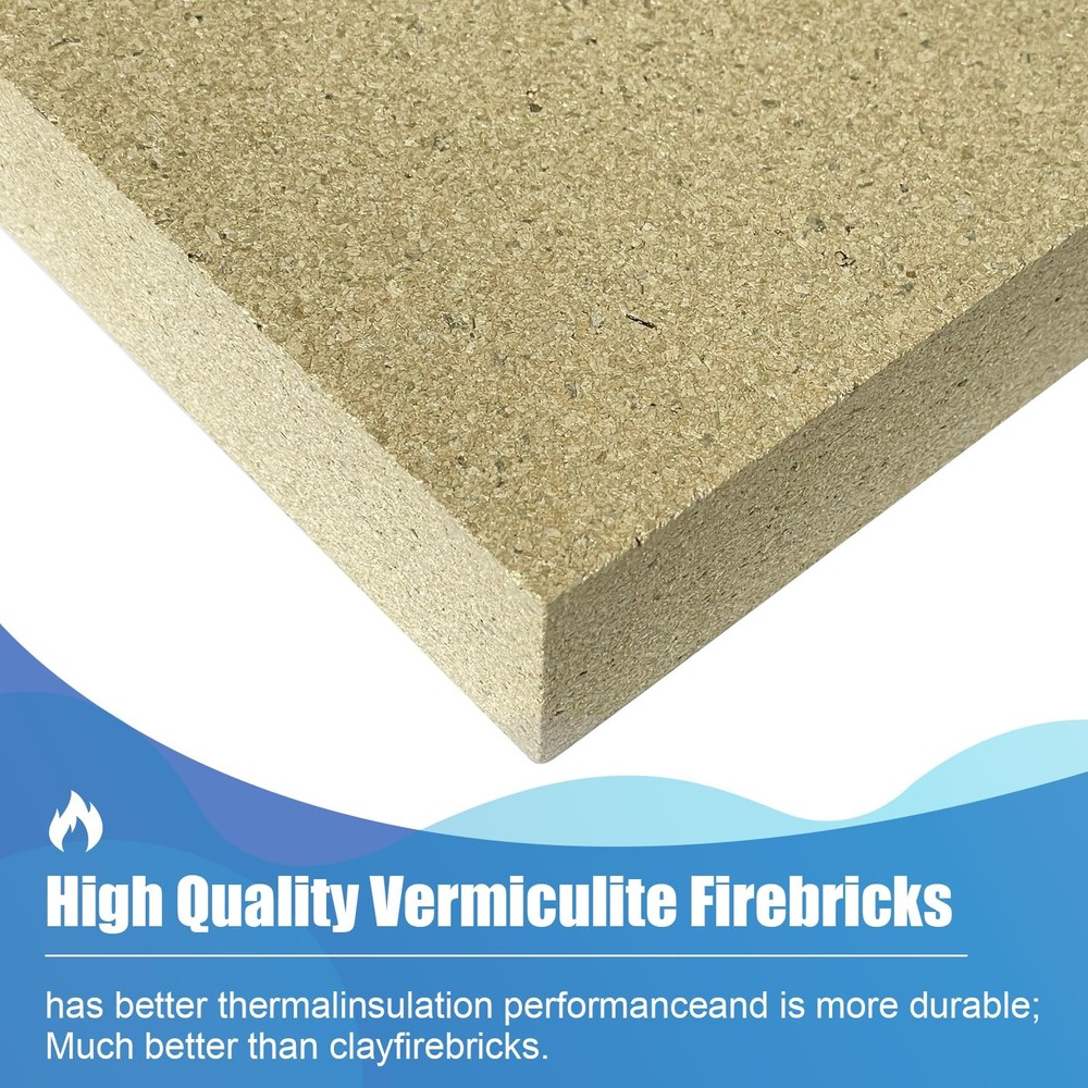 Protalwell Fire Bricks, Size 9″ x 4-1/2″ x 2-1/2″, 2-1/2" Thick, 6 Pack