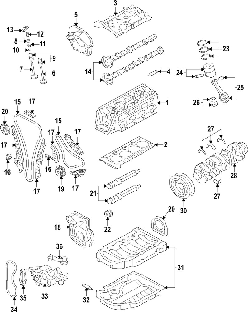Genuine Audi Valve Keeper 036-109-651-A