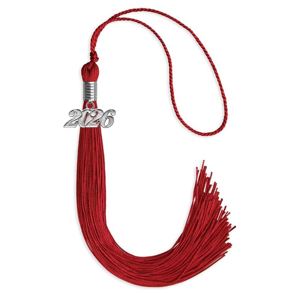 Endea Graduation Red Tassel With Silver Date Drop