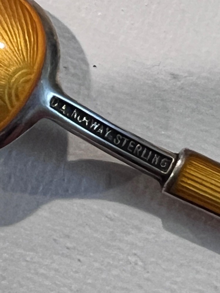 David-Andersen Antique Sterling Silver & Enamel Spoon 1888-1925 Old Mark